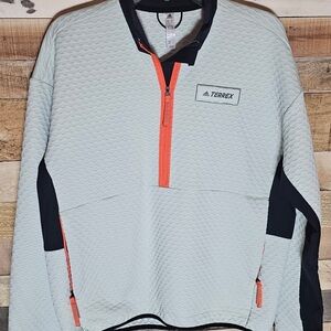 Adidas Terrex Light Gray Pullover with Orange Accents